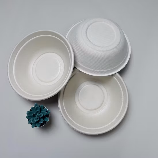 Tigela de sopa de bagaço de cana-de-açúcar degradável Congelador Forno Micro-ondas Salada Tigela